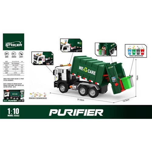  Smetlarski kamion sa zvučnim i svjetlosnim efektima - zeleni Cijene