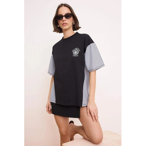 TRENDYOLMILLA Ženska majica TWOSS24TS00005, Crna Cene
