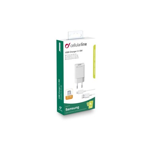Cellular Line Kućni punjač 5W, MicroUSB 100cm, bijeli Slike