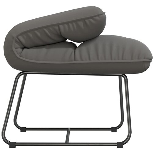  Stolica za opu&amp;scaron;tanje s metalnim okvirom svjetlosiva bar&amp;scaron;unasta Slike