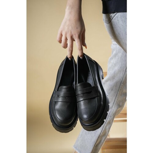 Riccon Women's Casual Loafer Shoes 0012920 Black Skin Slike