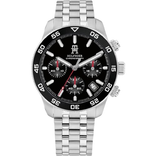 Tommy Hilfiger Analogni sat '85' crna / srebro / bijela Cene