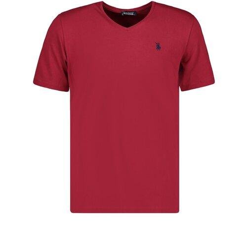 Dewberry T8568 V-NECK MEN&amp;#039;S T-SHIRT-DARK BURGUNDY Slike