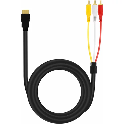 LINQ HDMI na 3x RCA moški video kabel 1,5 m, - crn, (20618094)