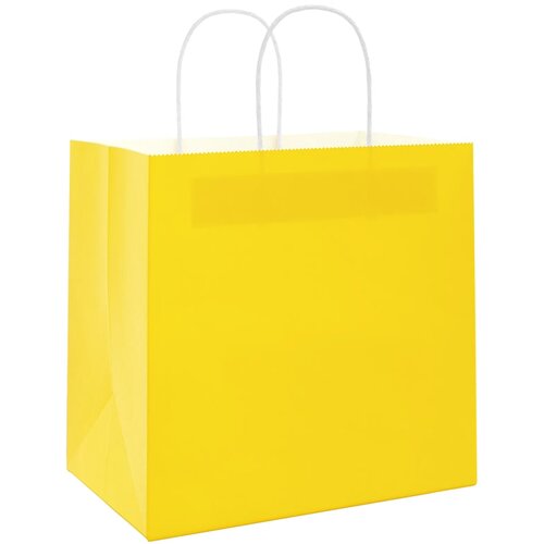  Papirnate vrećice 250 kom s ručkama žute 26x17x25 cm Slike