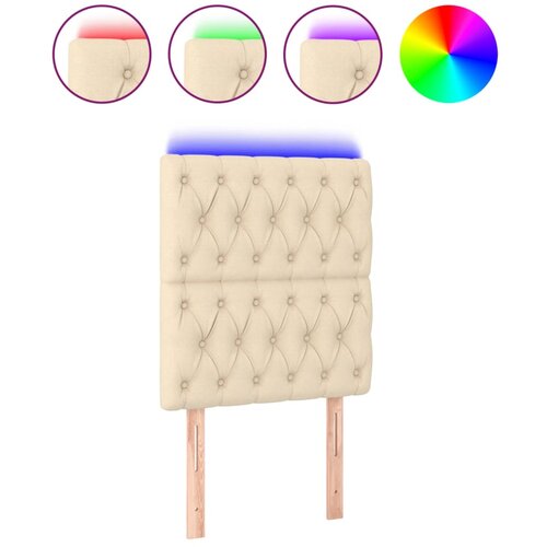 Maison Chic led posteljno vzglavje - vzglavna omarica - nočna omarica krem 80x7x118/128 cm blago, (21706981) Cene