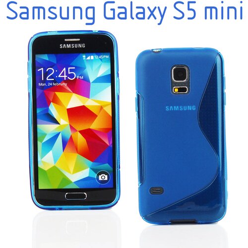  Gumijasti / gel etui S-Line za Samsung Galaxy S5 mini - modri Slike