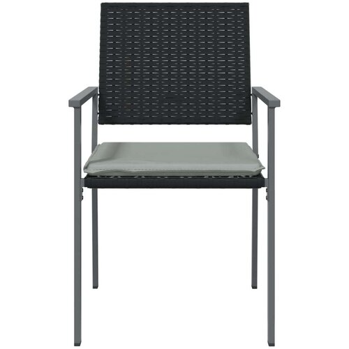  Vrtne stolice s jastucima 2 kom crne 54x62 5x89 cm poliratan Slike