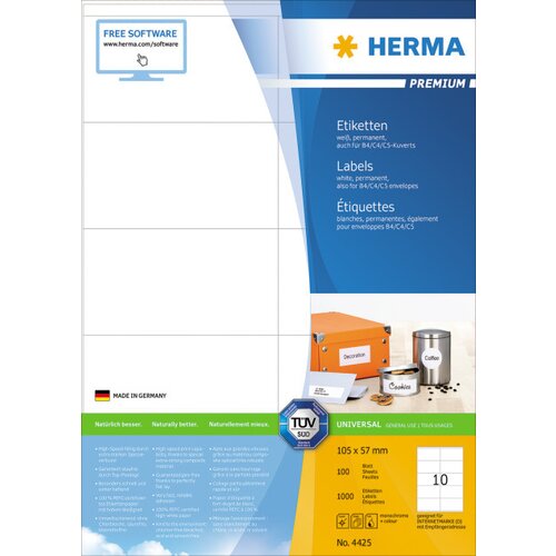 Herma etikete 105X57 A4/10 1/100 bela ( 02H4425 ) Cene