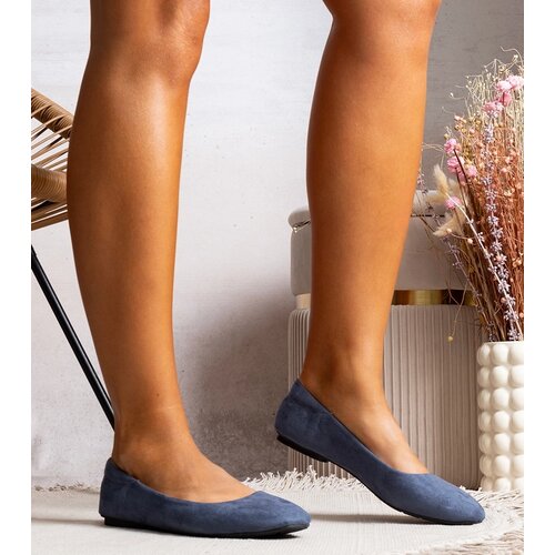 Gemre Navy blue eco-suede ballet flats Jules Cijene