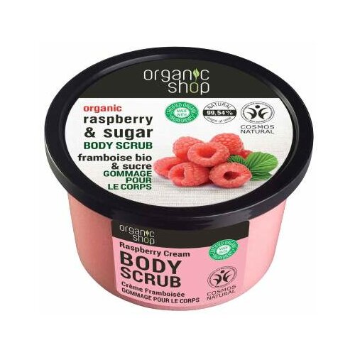 Organic Shop body scrub raspberry cream 250 ml Slike