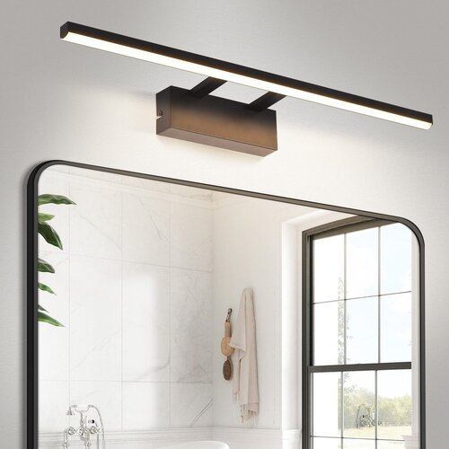 Nettlife črna LED stenska svetilka za kopalni&scaron;ko ogledalo, 60 cm, 4000 K, sodobna zasnova, (5000491188) Cene