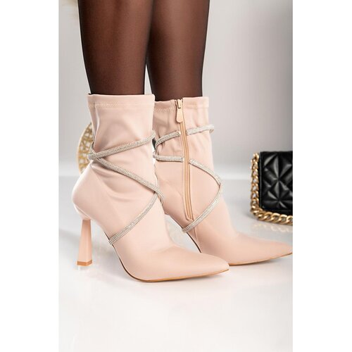 Fenzy Gležnjače S Visokom Petom Verres, Bež Cijene