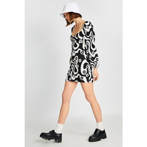 Koton Women&amp;#039;s Black Patterned Dress Slike