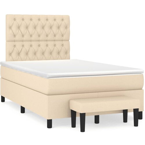  box spring s madracem krem 120 x 190 cm od tkanine Cijene
