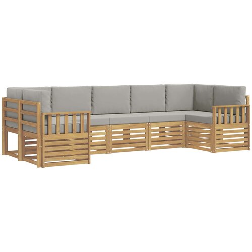 Set vanjskih sofa 6 kom. Bijela i svijetlosiva Poliester Slike