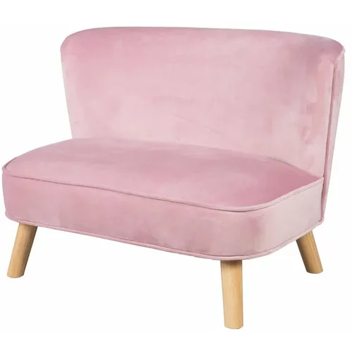 Roba Svetlo rožnata žametna otroška sedežna garnitura 70 cm Lil Sofa –