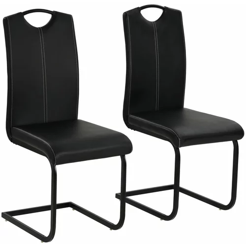 vidaXL Nihajni jedilni stoli 2 kosa črno umetno usnje, (20701526)