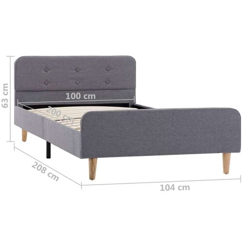 VidaXL okvir za krevet od tkanine svjetlosivi 100 x 200 cm Slike