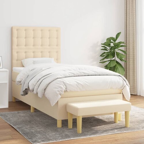 The Living Store Box spring postelja z vzmetnico krem 90x190 cm blago - Box Spring Postelja, (21513232) Cene