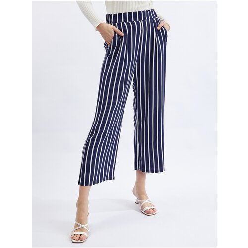 Orsay Dark Blue Ladies Striped Culottes Pants - Women Cene