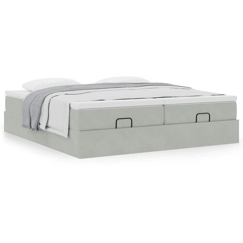 vidaXL Okvir kreveta s madracima svijetlosivi 160x200cm baršunasti Cijene