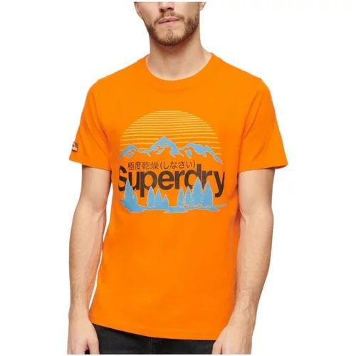 Superdry Majice s kratkimi rokavi - Oranžna