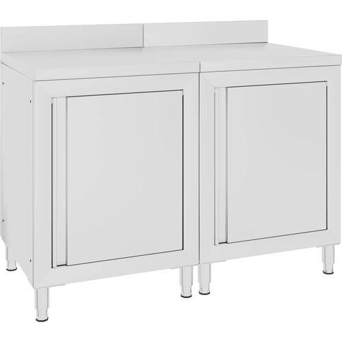 vidaXL Komericalna delovna miza z omarico 120x60x96 cm nerjaveče jeklo Cene