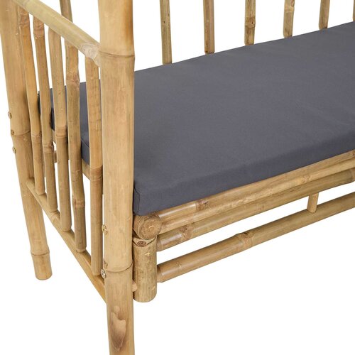 Vrtni luk s klupom Tamnosiva 115 x 50 x 205 cm Bambus Slike