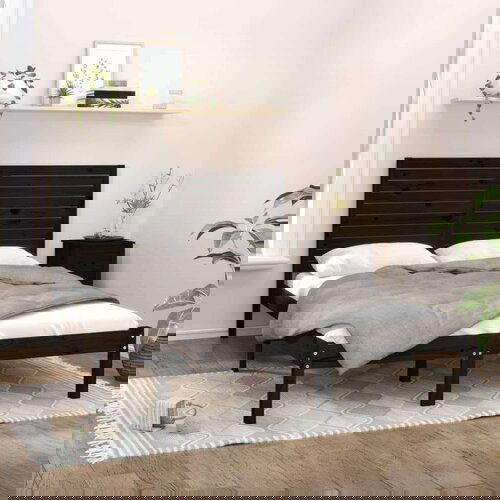  Okvir za krevet od masivnog drva crni 150 x 200 cm 5FT King Cene