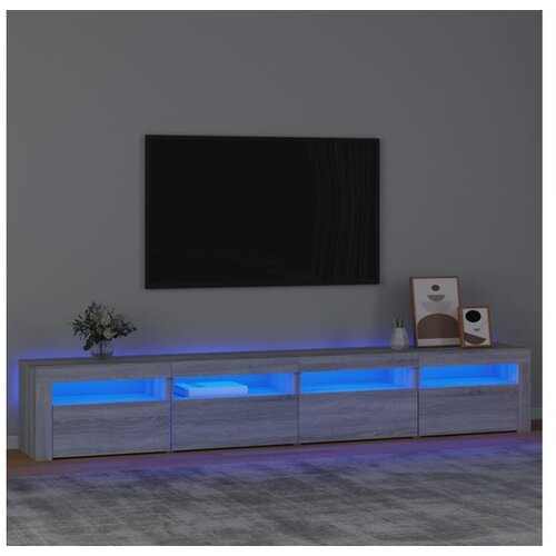  TV ormarić s LED svjetlima boja hrasta sonome 240x35x40 cm Cene