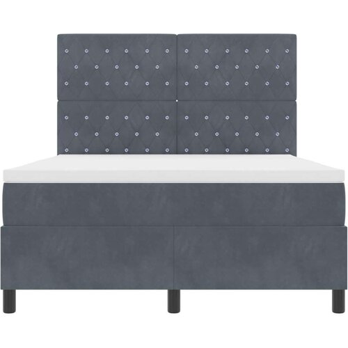 VidaXL box spring krevet s du&amp;scaron;ekom tamno siva 140x200 cm bar&amp;scaron;un Slike