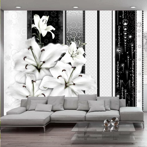  tapeta - Crying lilies in white 100x70