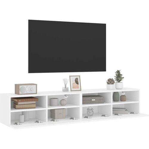  Zidni TV ormarići 2 kom bijeli 80x30x30 cm konstruirano drvo Slike