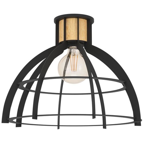 Eglo Plafonjera STILLINGTON E27 42 cm crna/drvo 43768 Slike