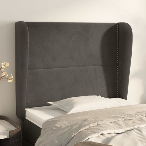  Uzglavlje s u&scaron;ima tamnosivo 83 x 23 x 118/128 cm bar&scaron;unasto Cijene