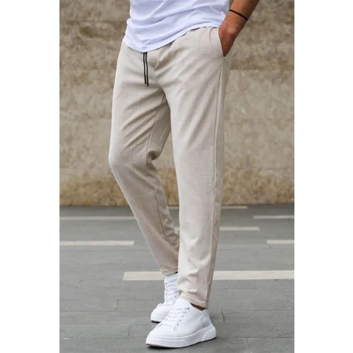 Madmext Pants - Beige - Straight