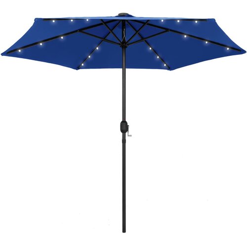  Vrtni suncobran LED s aluminijskim stupom 270 cm azurnoplavi Cene