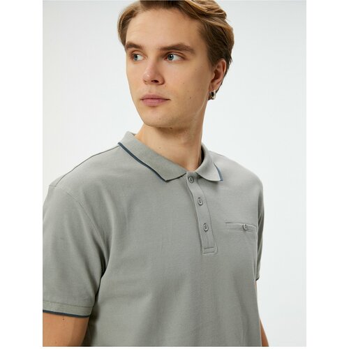 Koton Polo Neck T-Shirt Buttoned Short Sleeve Piping Cene