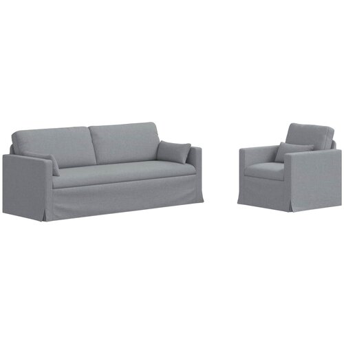  Set sofe 2 pcs Svijetlo siva 198 x 78 x 80 cm tkanina Slike