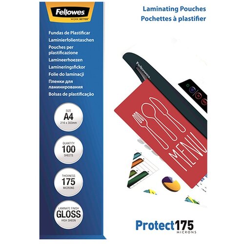 Fellowes A4 Glossy 175 Micron Laminating Pouch - 100 pack Cijene
