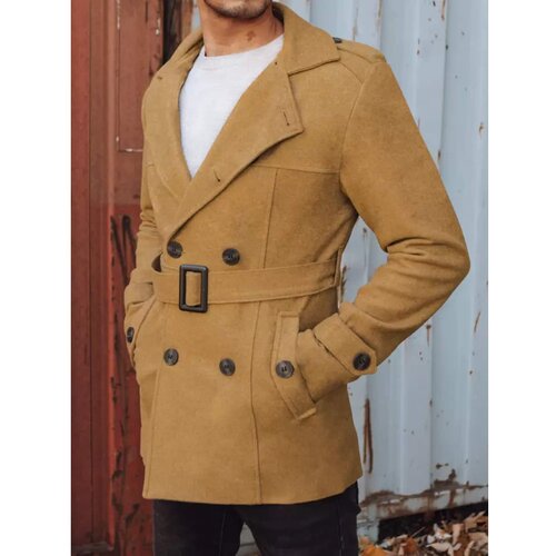 DStreet Men's double-breasted sand CX0443z coat Cene