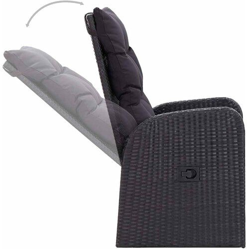  5-dijelni vrtni blagovaonski set s jastucima crni Crna Dužina stola 80 cm Slike