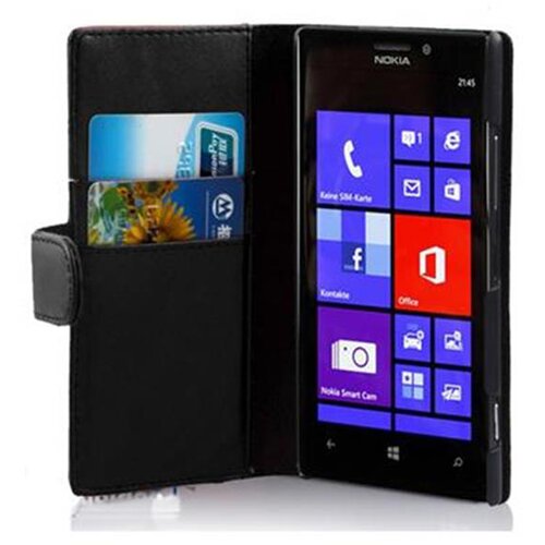 Cadorabo Ohi&scaron;je, združljivo z Nokia Lumia 925 v oksid črna - Za&scaron;čitni ovitek iz gladkega umetnega usnja in žep za kartice, (20560591) Cene