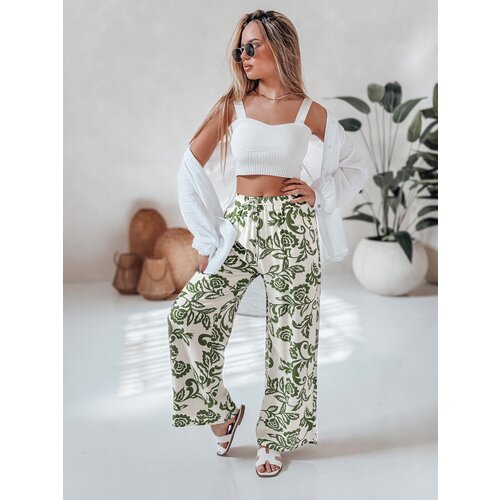 DStreet Spodnie damskie wide leg w kwiaty LOVEGARDEN zielone Cijene