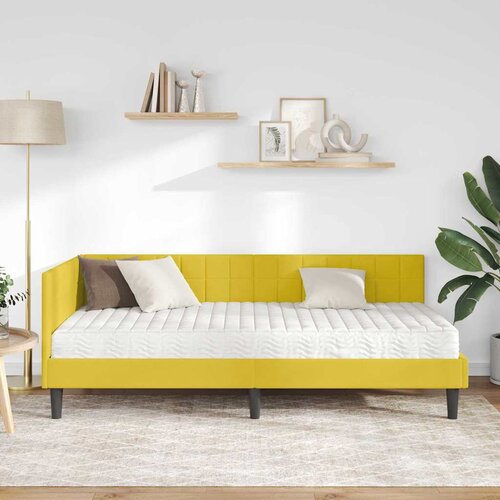  Kutni krevetni okvir s madracem 2 kom. Žuta 100 x 200 cm Bar&amp;scaron;un Slike