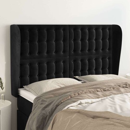  Uzglavlje s ušima crni 147x23x118/128 cm baršunasti Cijene
