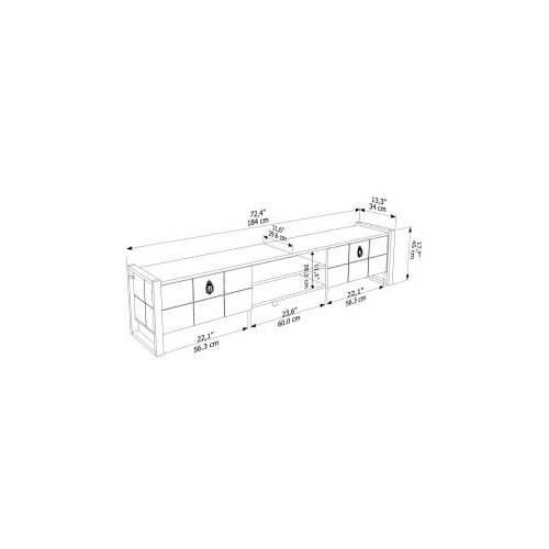 Hanah home tv polica mora white black Slike