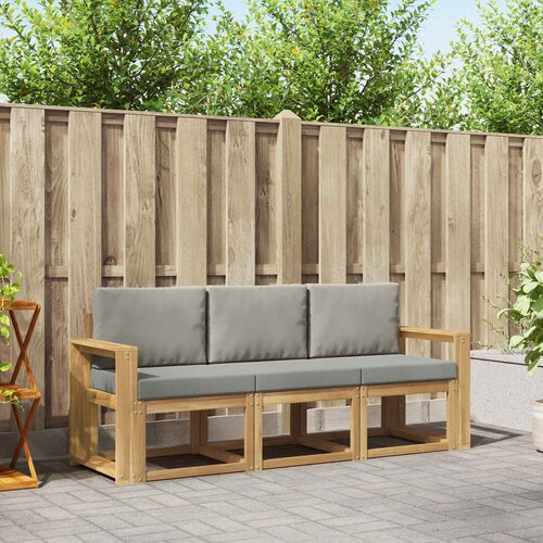  Set vanjskih sofa 3 pcs Bijela i svjetlosiva 197,5 x 63 x 73 cm Cene