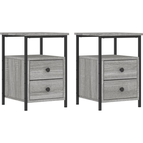 Maison Chic Dvo delni komplet Nočne omarice - Nočne mize siva sonoma 34x35,5x50 cm inženirski les, (21687687) Cene